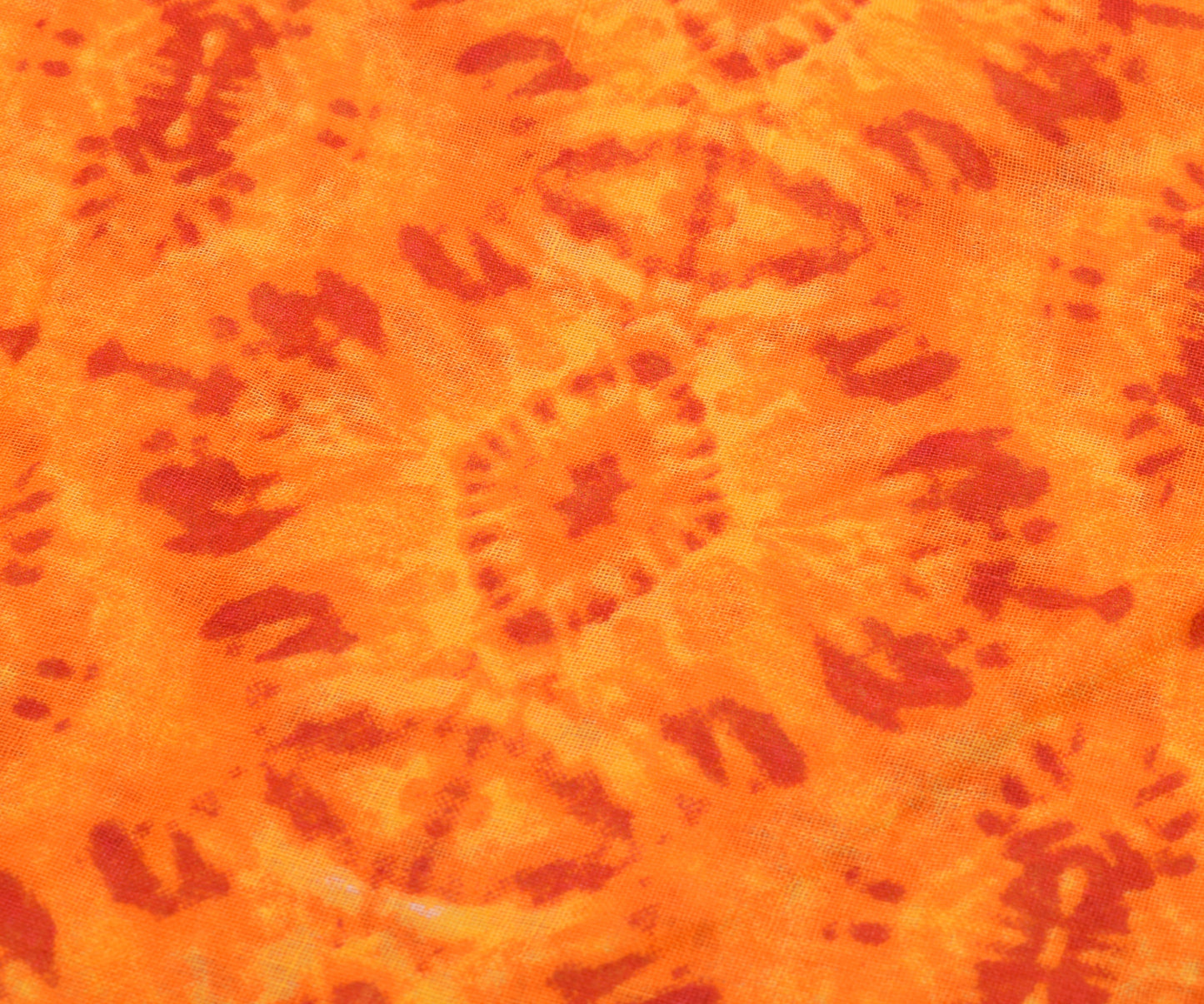 Sushila Vintage Dark Orange Indian Saree 100% Pure Cotton Printed Craft Fabric