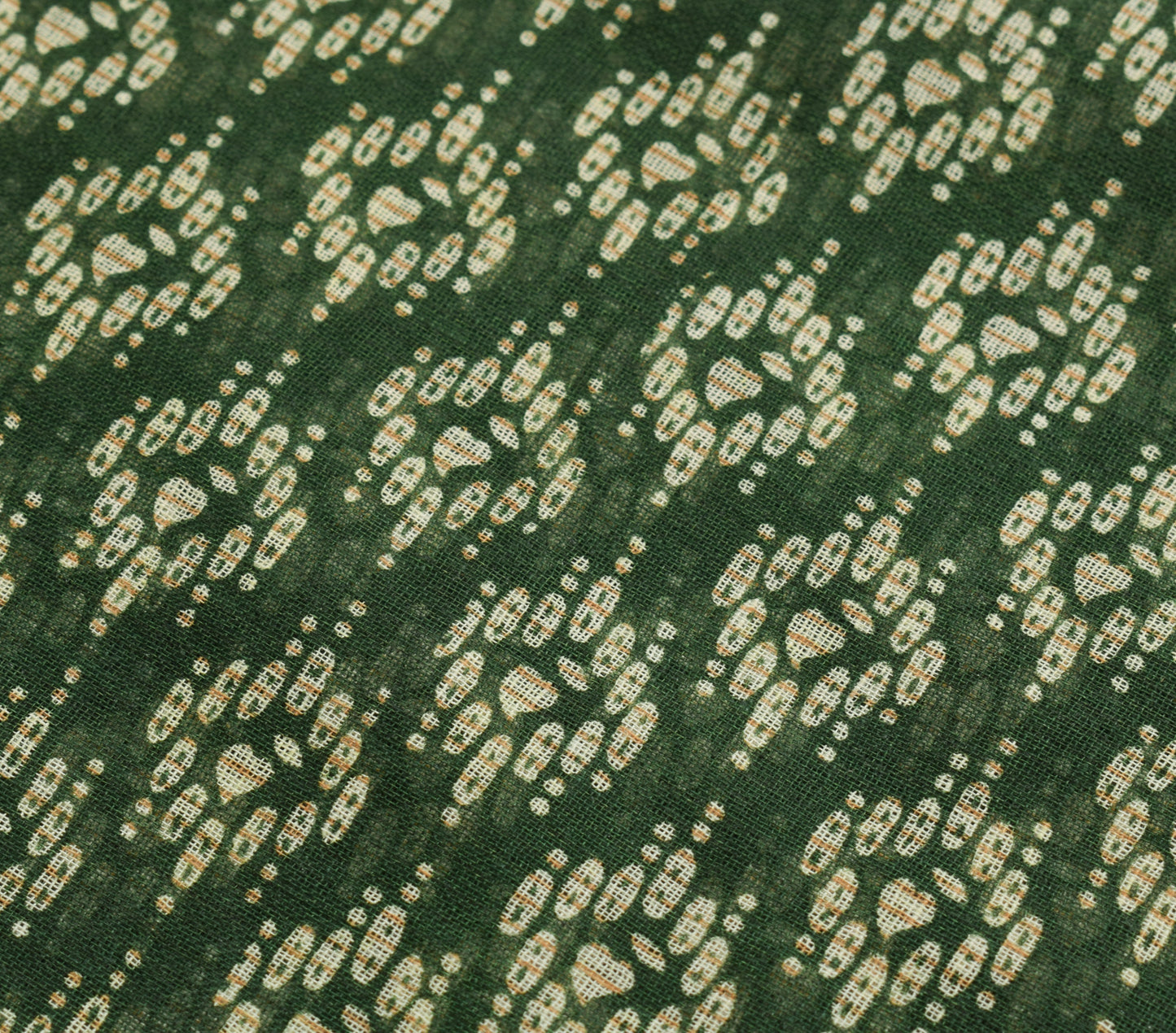 Sushila Vintage Henna Green Indian Saree 100% Pure Cotton Printed Craft Fabric