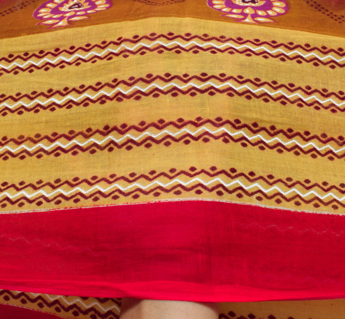 Sushila Vintage Purple  Saree 100% Pure Cotton Printed Paisley Soft Craft Fabric