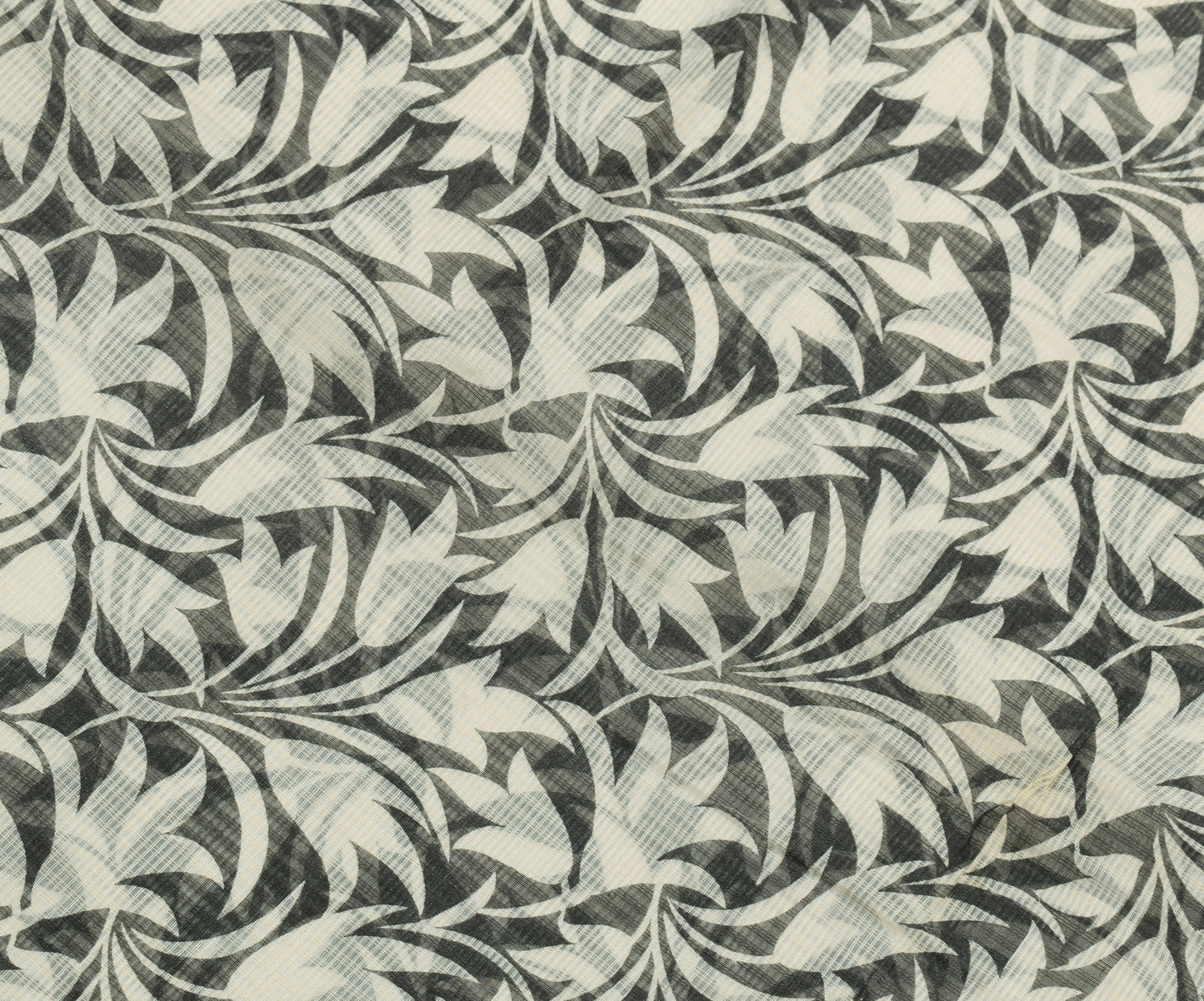 Sushila Vintage Black Indian Saree 100% Pure Cotton Printed Floral Craft Fabric