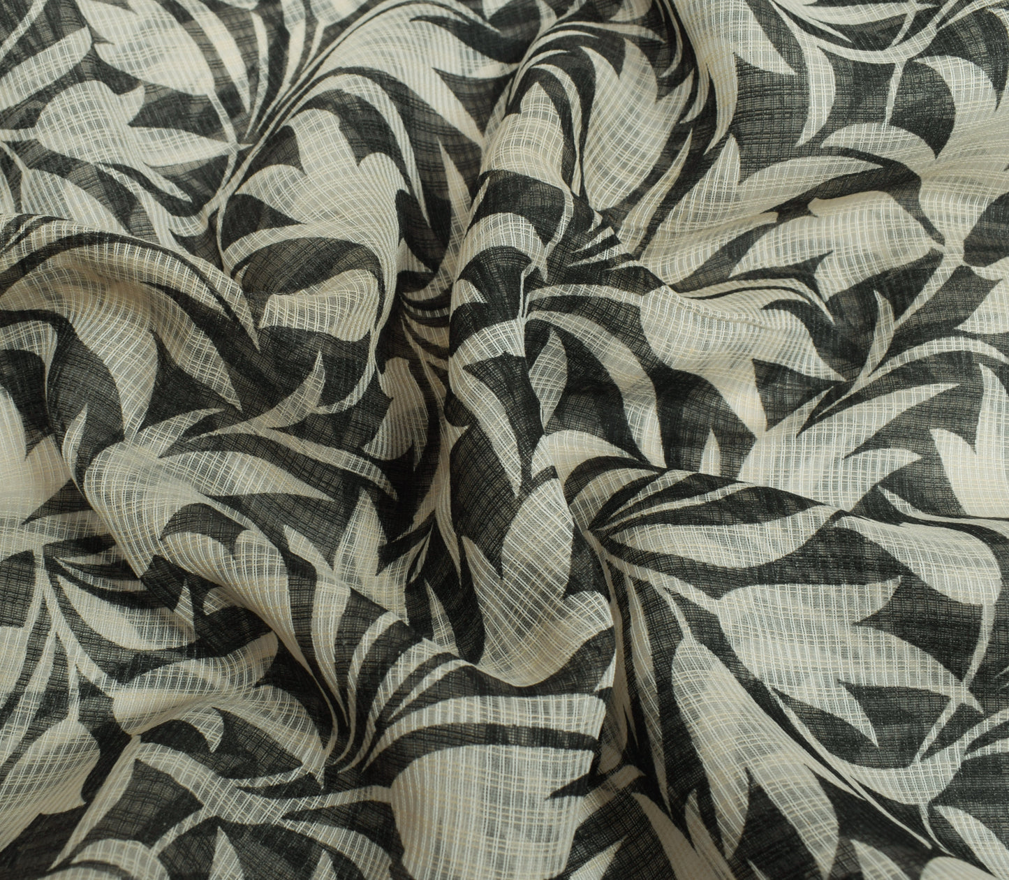 Sushila Vintage Black Indian Saree 100% Pure Cotton Printed Floral Craft Fabric