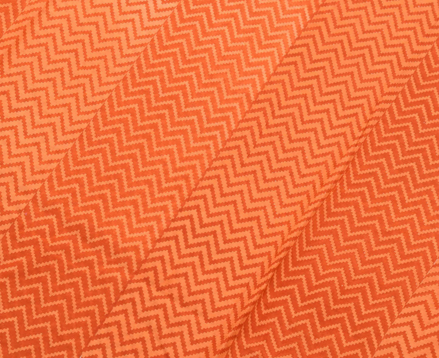 Sushila Vintage Indian Saree 100% Pure Cotton Printed Zig-Zag Soft Craft Fabric