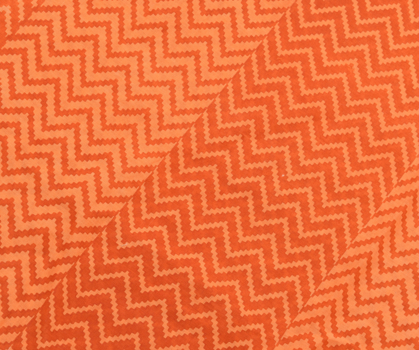 Sushila Vintage Indian Saree 100% Pure Cotton Printed Zig-Zag Soft Craft Fabric