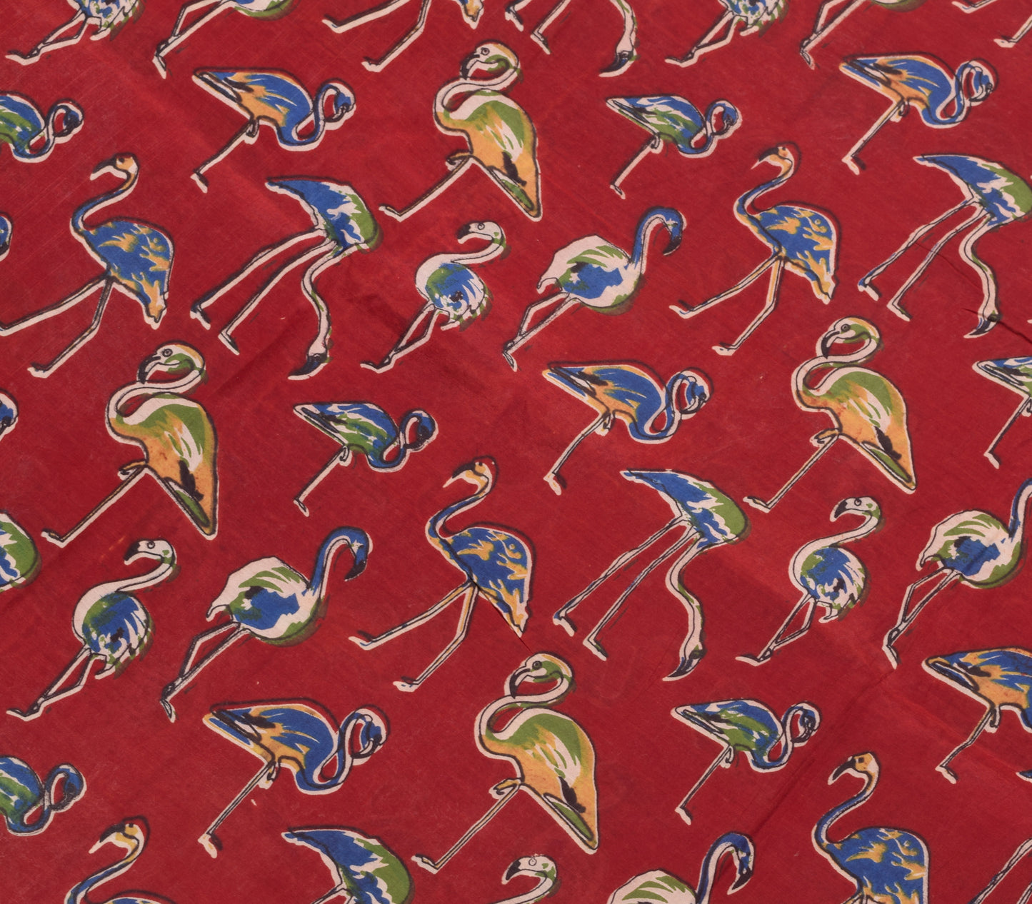 Sushila Vintage Saree 100% Pure Cotton Maroon Kalamkari Printed 5 YD Soft Fabric