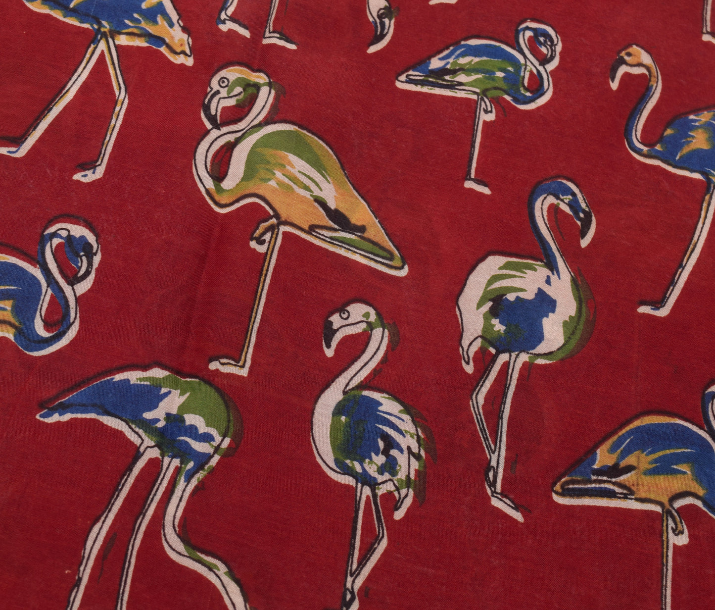 Sushila Vintage Saree 100% Pure Cotton Maroon Kalamkari Printed 5 YD Soft Fabric