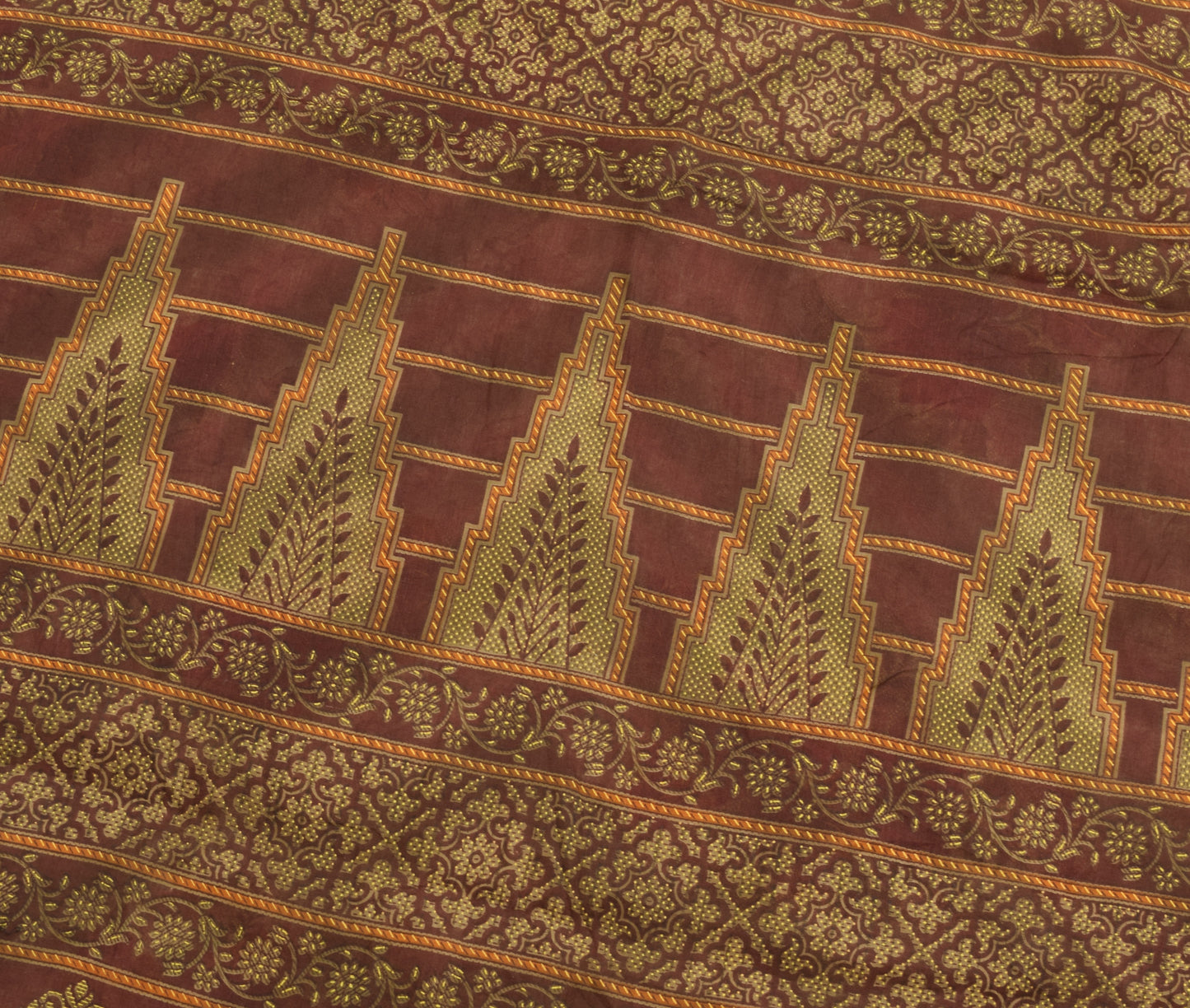 Sushila Vintage Green Floral Indian Saree 100% Pure Cotton Printed Craft Fabric