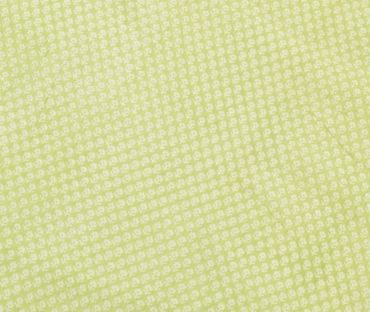 Sushila Vintage Indian Saree 100% Pure Cotton Green Floral Printed Craft Fabric