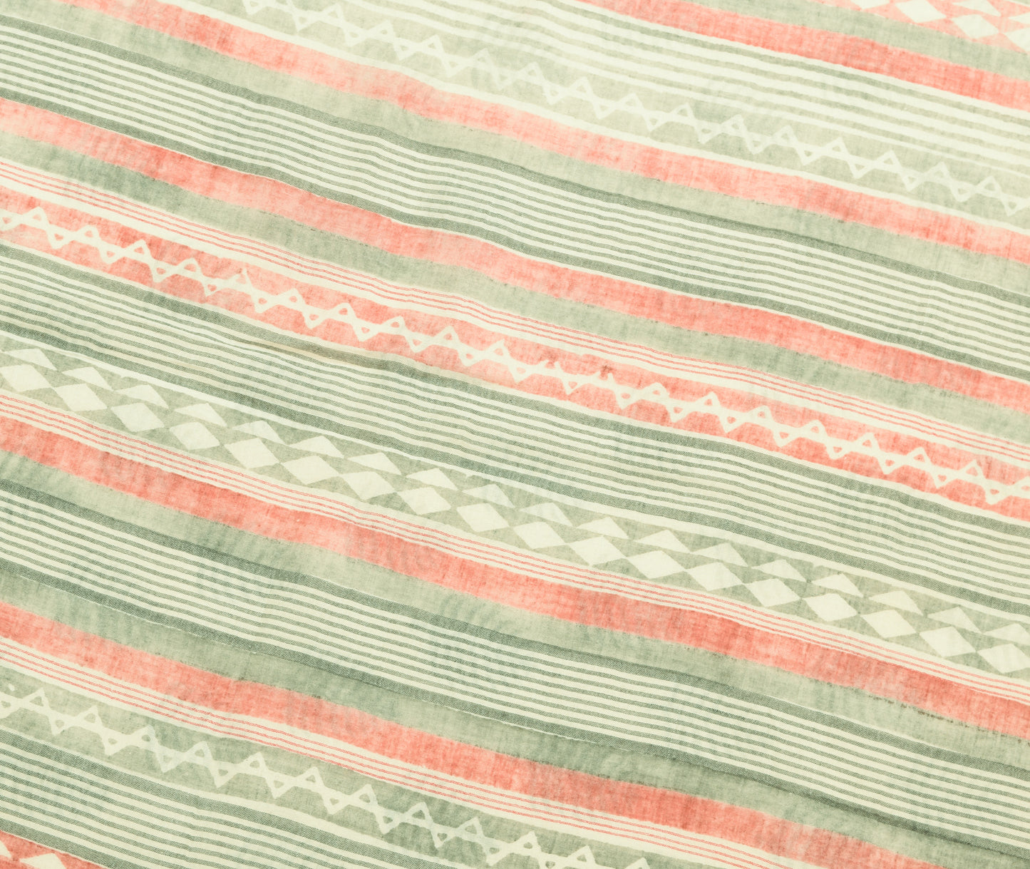 Sushila Vintage White Saree 100% Pure Cotton Floral Woven & Printed Craft Fabric