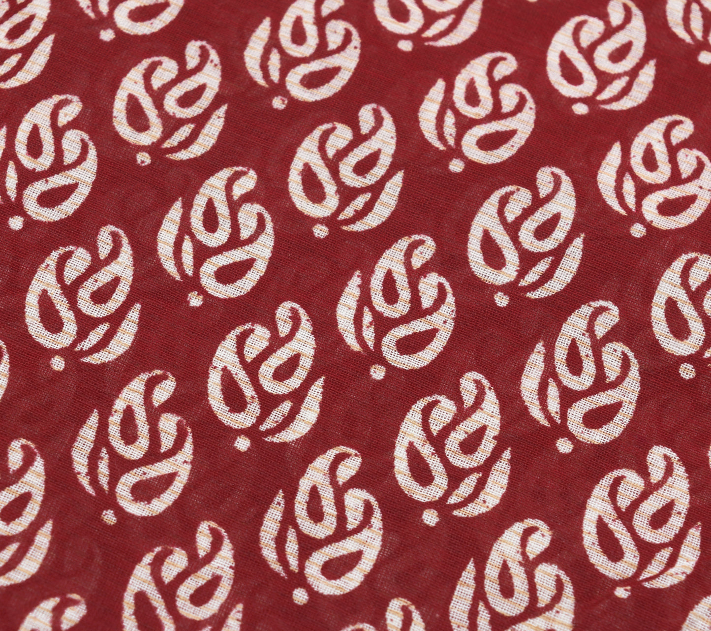Sushila Vintage Maroon Saree 100% Pure Cotton Printed Paisley 5 YD Craft Fabric
