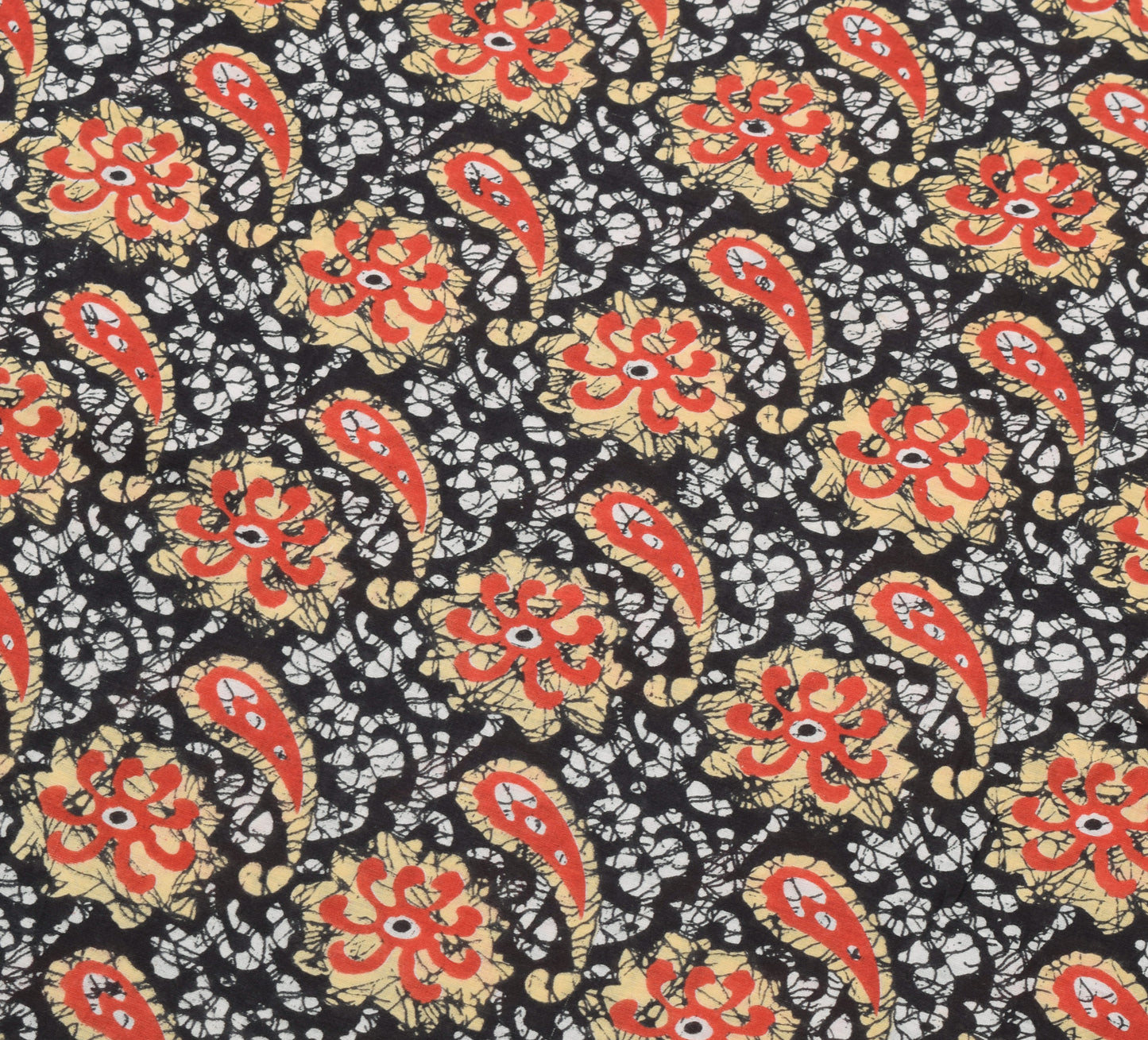 Sushila Vintage Saree 100% Pure Cotton Black Batik Printed Soft Craft Fabric