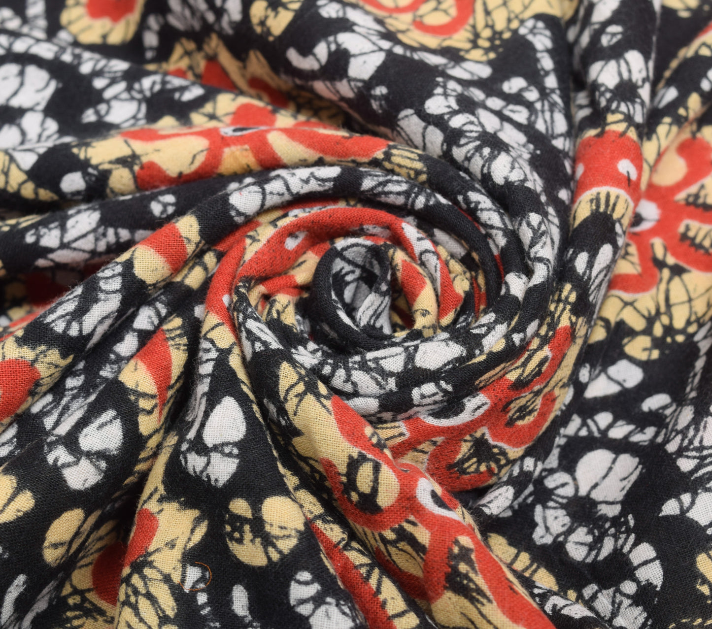 Sushila Vintage Saree 100% Pure Cotton Black Batik Printed Soft Craft Fabric