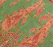 Sushila Vintage Red Floral Saree 100% Pure Cotton Printed Soft Craft Fabric