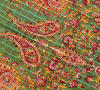 Sushila Vintage Red Floral Saree 100% Pure Cotton Printed Soft Craft Fabric