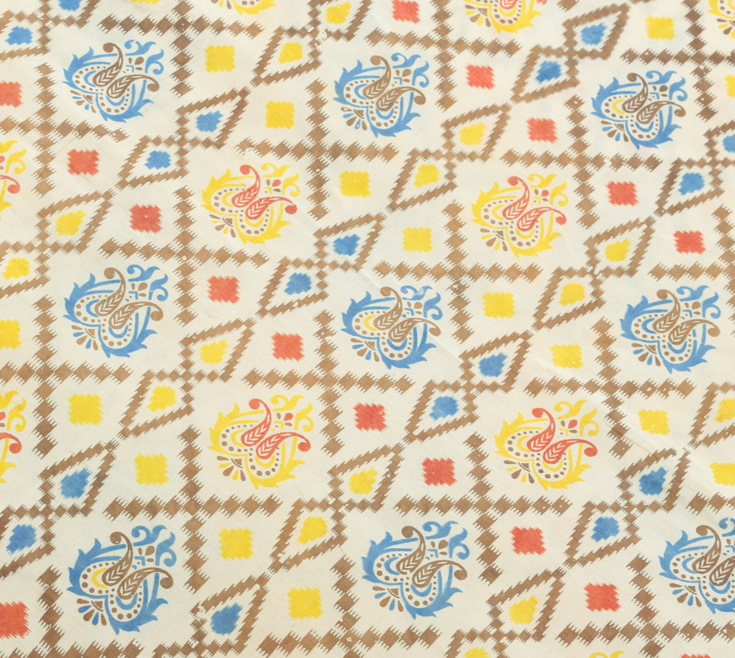 Sushila Vintage White Saree 100% Pure Cotton Kalamkari Printed Soft Craft Fabric