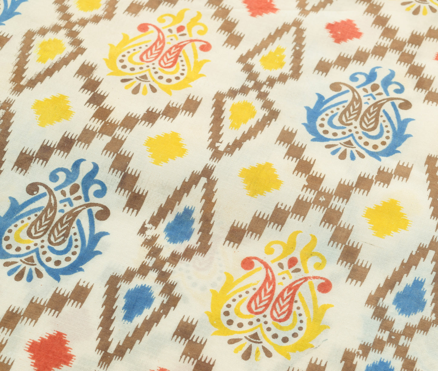 Sushila Vintage White Saree 100% Pure Cotton Kalamkari Printed Soft Craft Fabric