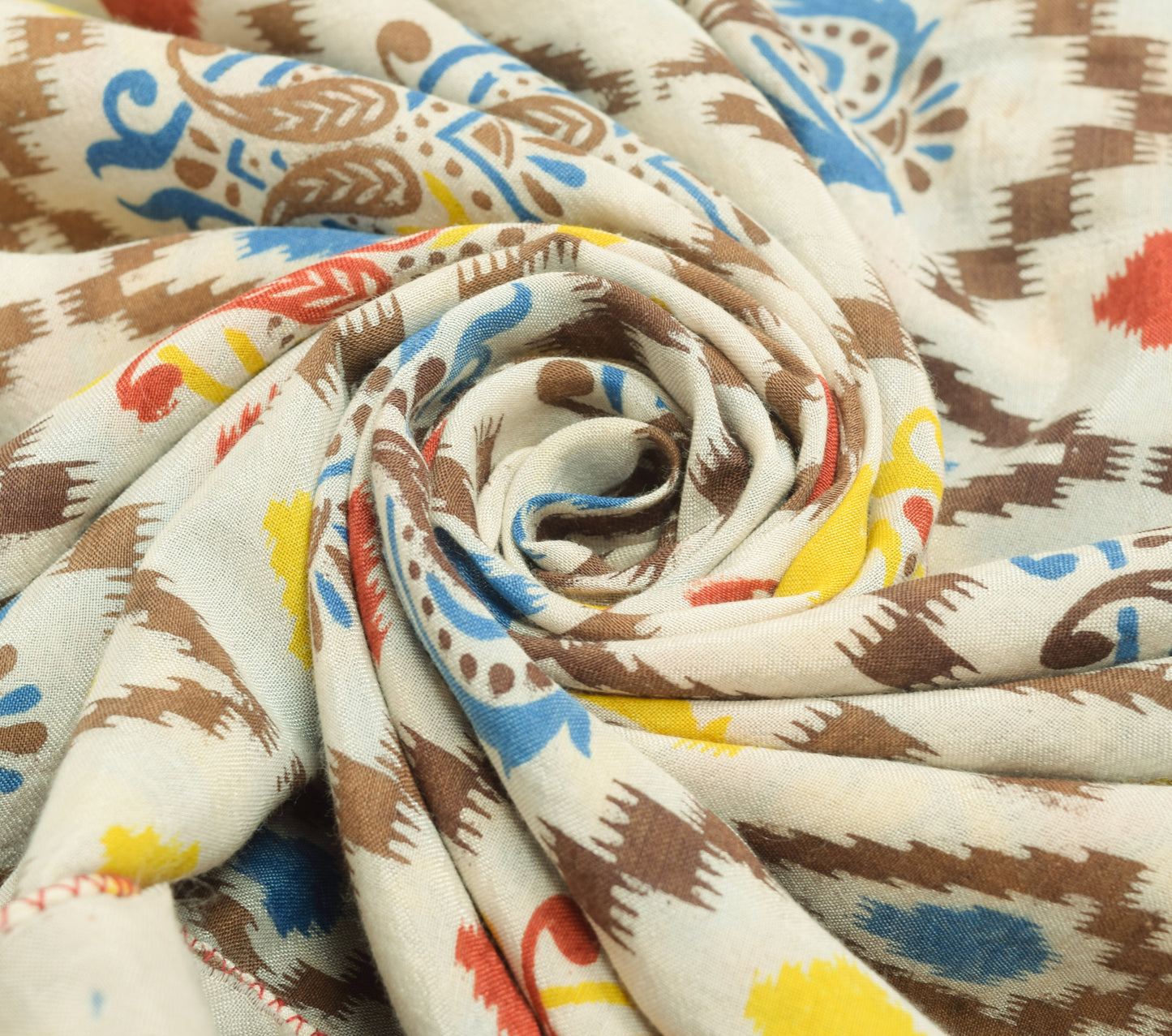 Sushila Vintage White Saree 100% Pure Cotton Kalamkari Printed Soft Craft Fabric