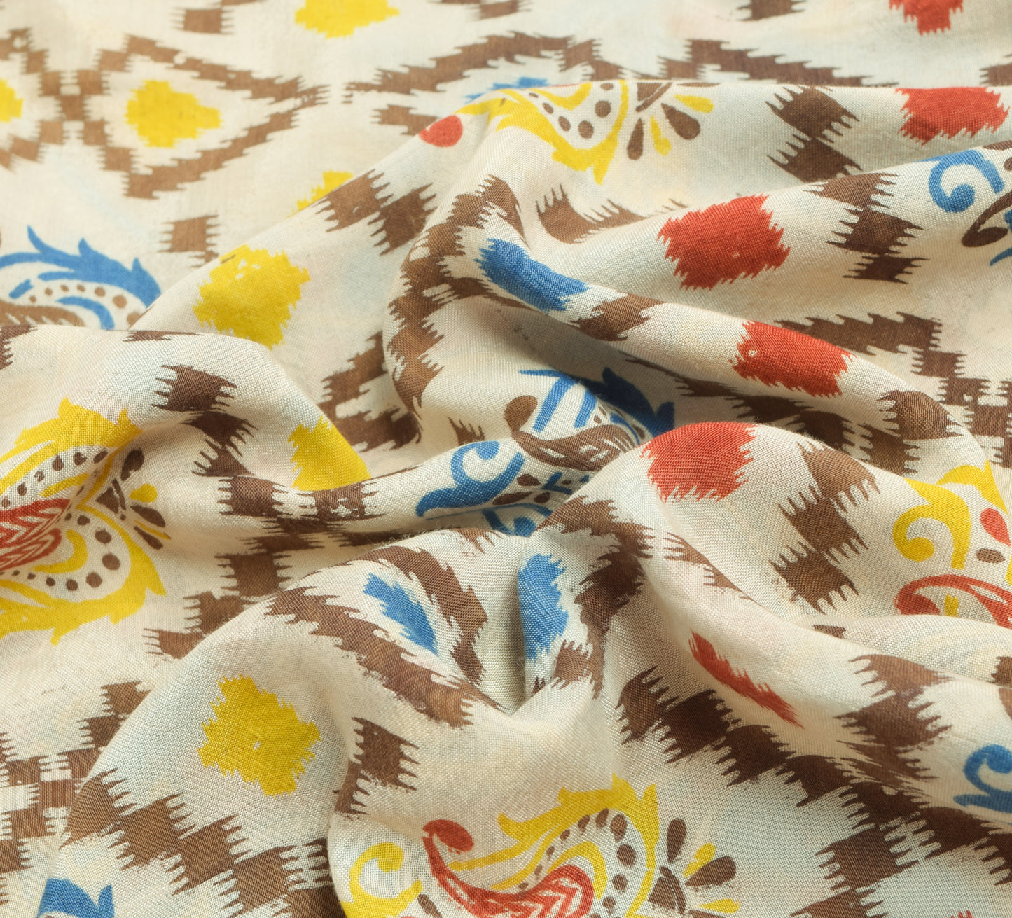 Sushila Vintage White Saree 100% Pure Cotton Kalamkari Printed Soft Craft Fabric