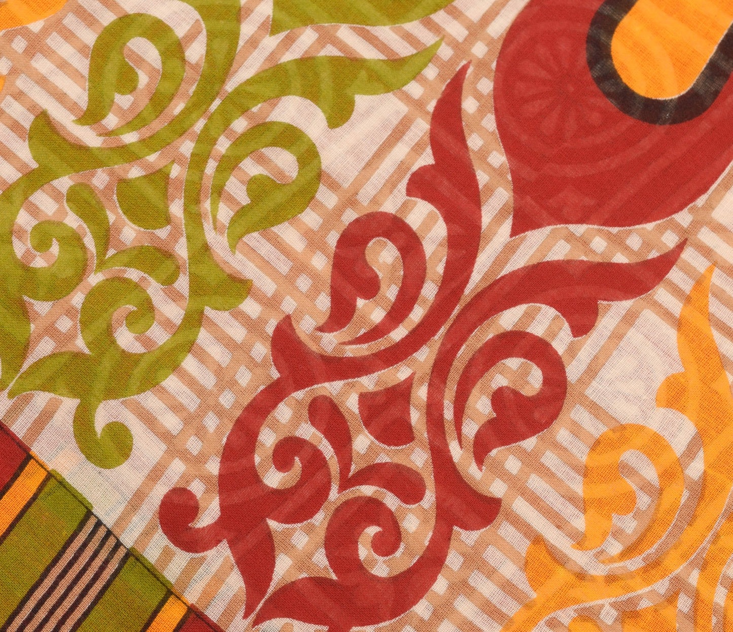 Sushila Vintage Red Floral Saree Pure Cotton Daily Wear Printed Craft Fabric
