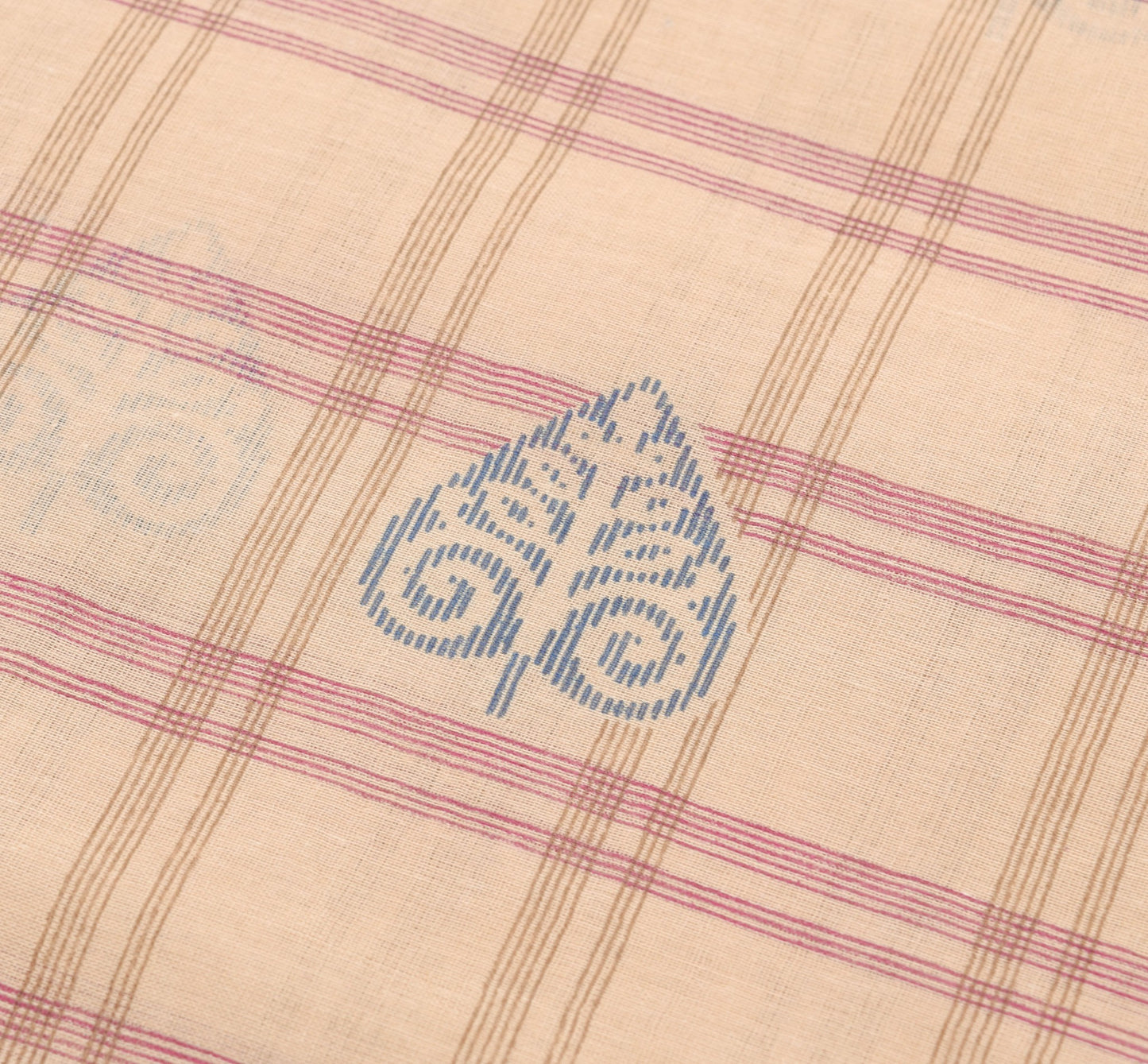 Sushila Vintage Brown Saree 100% Pure Cotton Checks Printed Soft Craft Fabric