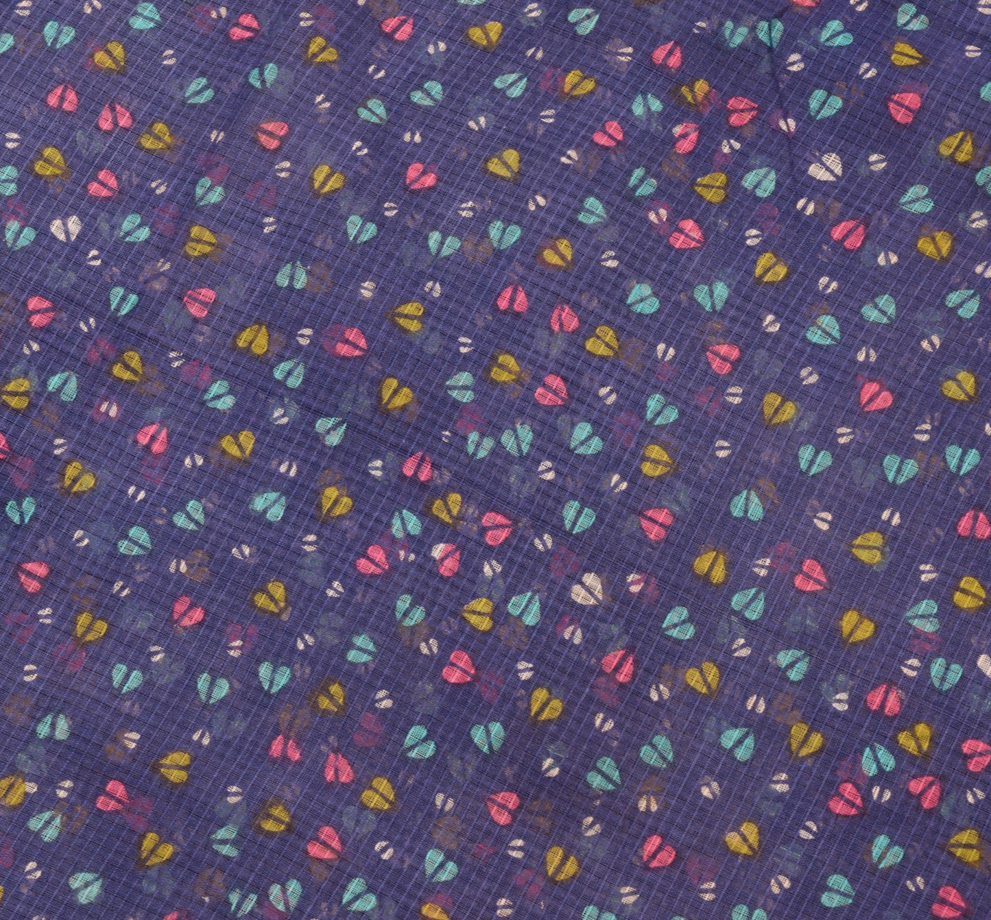 Sushila Vintage Blue Floral Saree 100% Pure Cotton Printed Women Craft Fabric