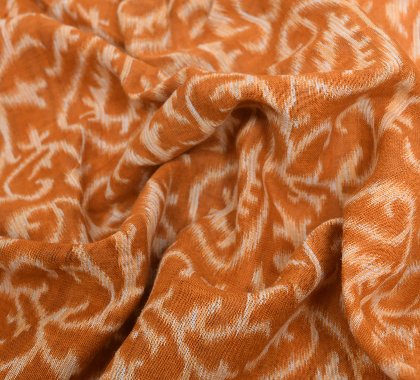 Sushila Vintage Mustard Paisley Saree 100% Pure Cotton Printed Soft Craft Fabric