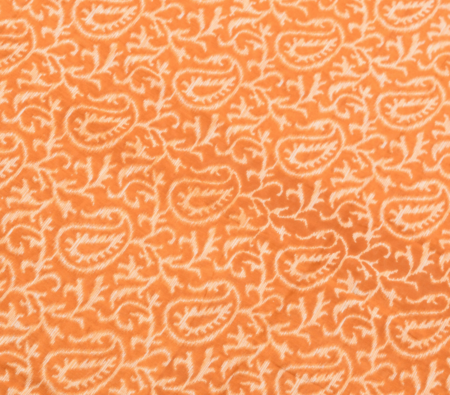 Sushila Vintage Mustard Paisley Saree 100% Pure Cotton Printed Soft Craft Fabric