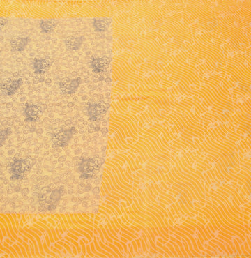 Sushila Vintage Yellow Saree Pure Cotton Kalamkari Printed Peacock Soft Fabric
