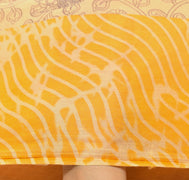 Sushila Vintage Yellow Saree Pure Cotton Kalamkari Printed Peacock Soft Fabric
