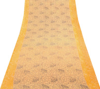 Sushila Vintage Yellow Saree Pure Cotton Kalamkari Printed Peacock Soft Fabric