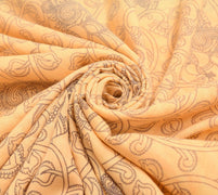 Sushila Vintage Yellow Saree Pure Cotton Kalamkari Printed Peacock Soft Fabric