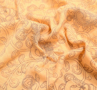Sushila Vintage Yellow Saree Pure Cotton Kalamkari Printed Peacock Soft Fabric