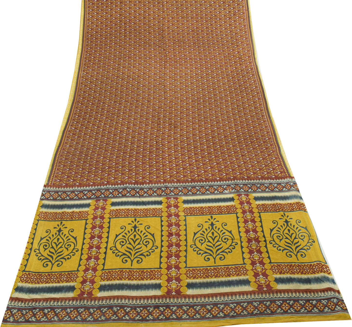 Sushila Vintage Maroon Daily Wear Saree  Pure Cotton Printed Soft Craft Fabric
