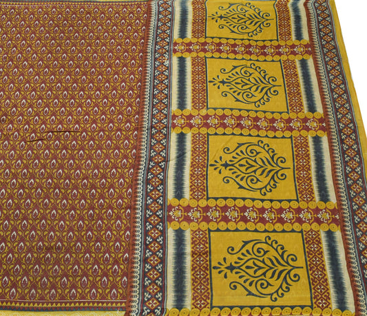 Sushila Vintage Maroon Daily Wear Saree  Pure Cotton Printed Soft Craft Fabric
