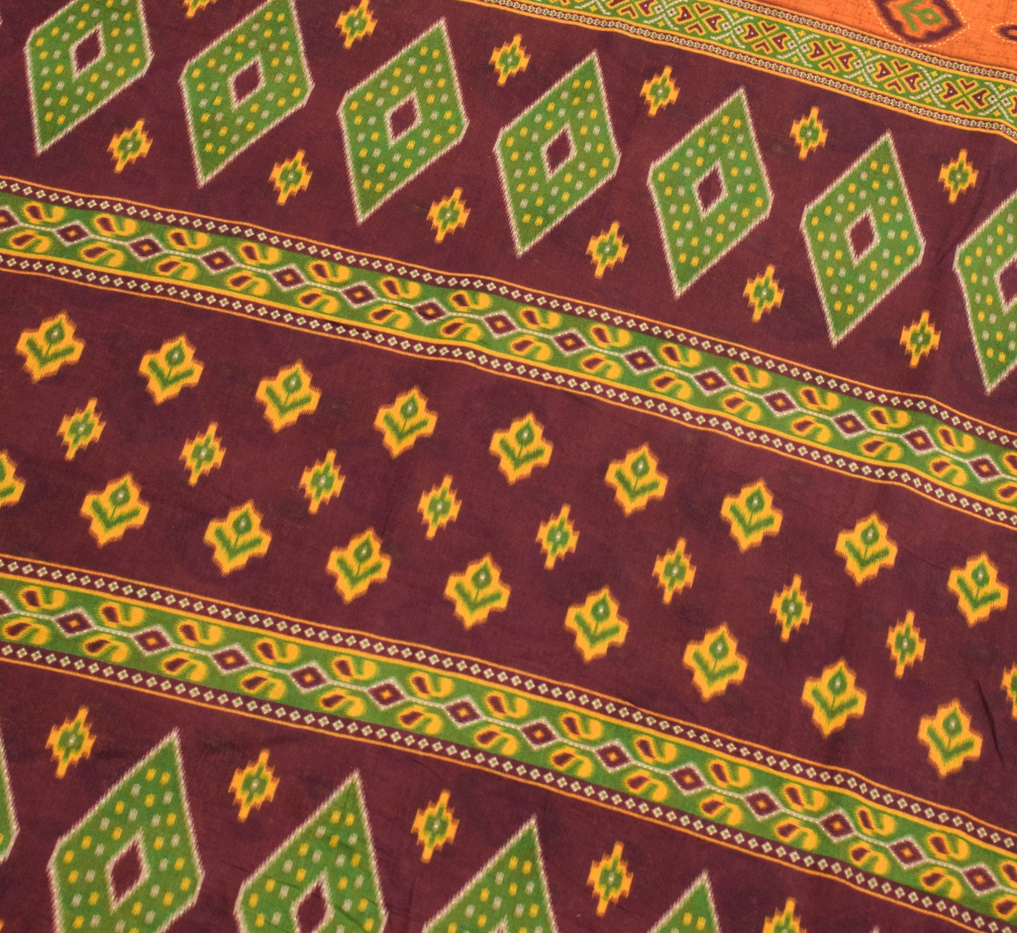 Sushila Vintage Rust Saree 100% Pure Cotton Printed Daily Wear Soft Craft Fabric