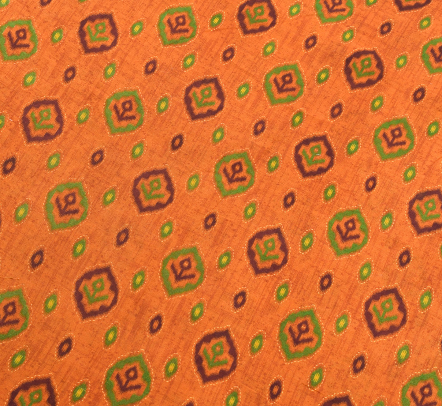 Sushila Vintage Rust Saree 100% Pure Cotton Printed Daily Wear Soft Craft Fabric