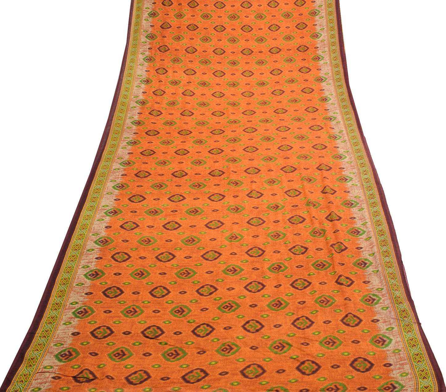 Sushila Vintage Rust Saree 100% Pure Cotton Printed Daily Wear Soft Craft Fabric