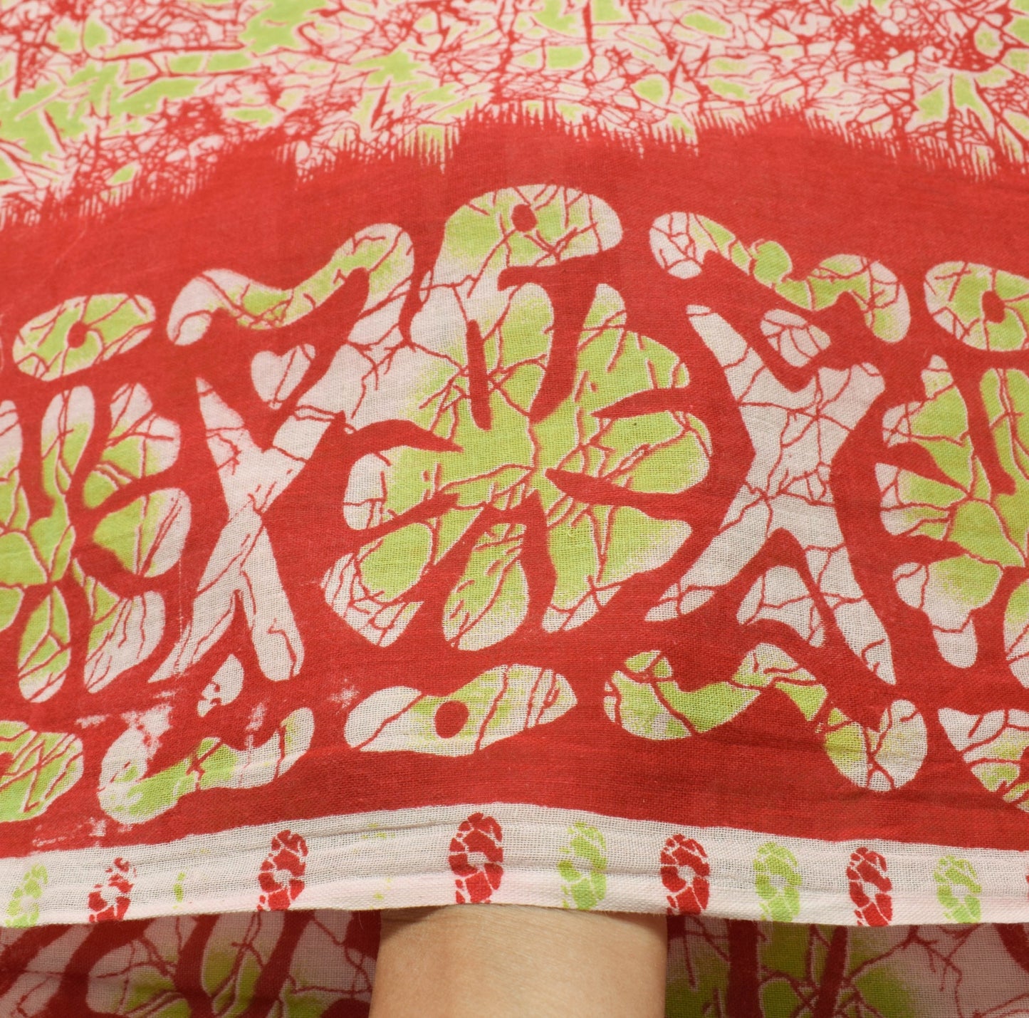 Sushila Vintage Red Women Saree 100% Pure Cotton Printed Soft Craft Fabric