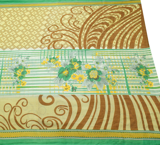 Sushila Vintage Saree 100% Pure Cotton Printed Multi-Color Soft Craft Fabric
