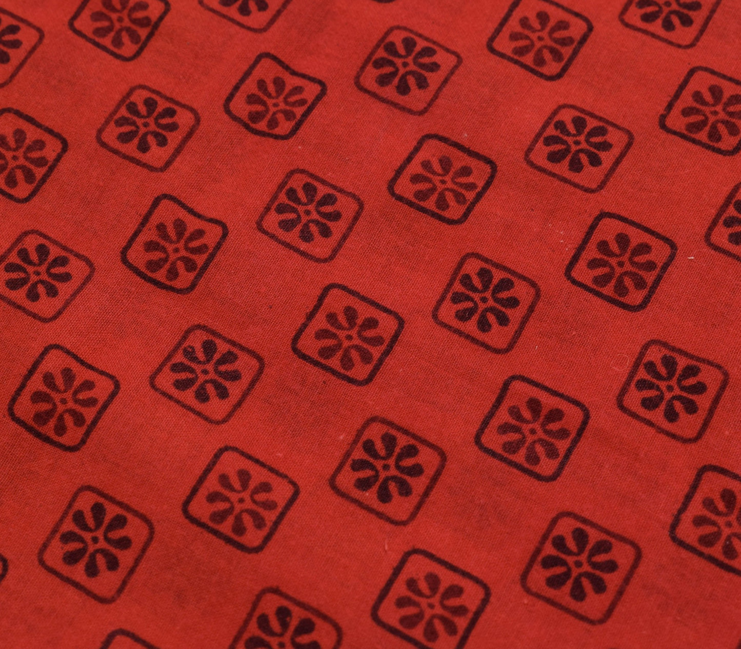 Sushila Vintage Red Yellow Saree Floral Pure Cotton Printed Soft Craft Fabric