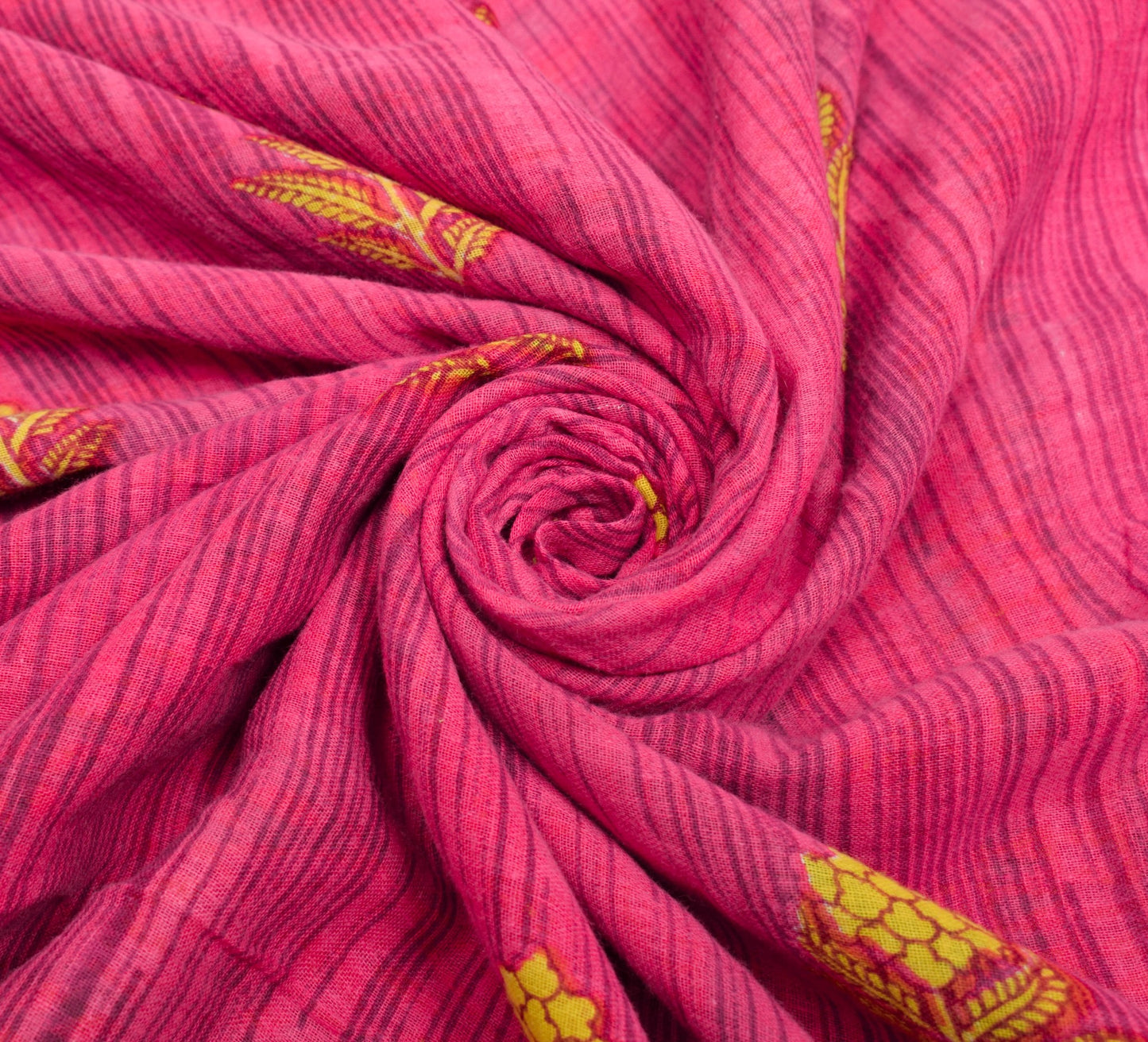 Sushila Vintage Magenta Floral Saree 100% Pure Cotton Printed Soft Craft Fabric