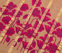 Sushila Vintage Magenta Woven Saree 100% Pure Cotton Printed Floral Craft Fabric