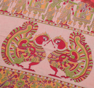 Sushila Vintage Saree 100% Pure Cotton Red Kalamkari Printed Soft Craft Fabric