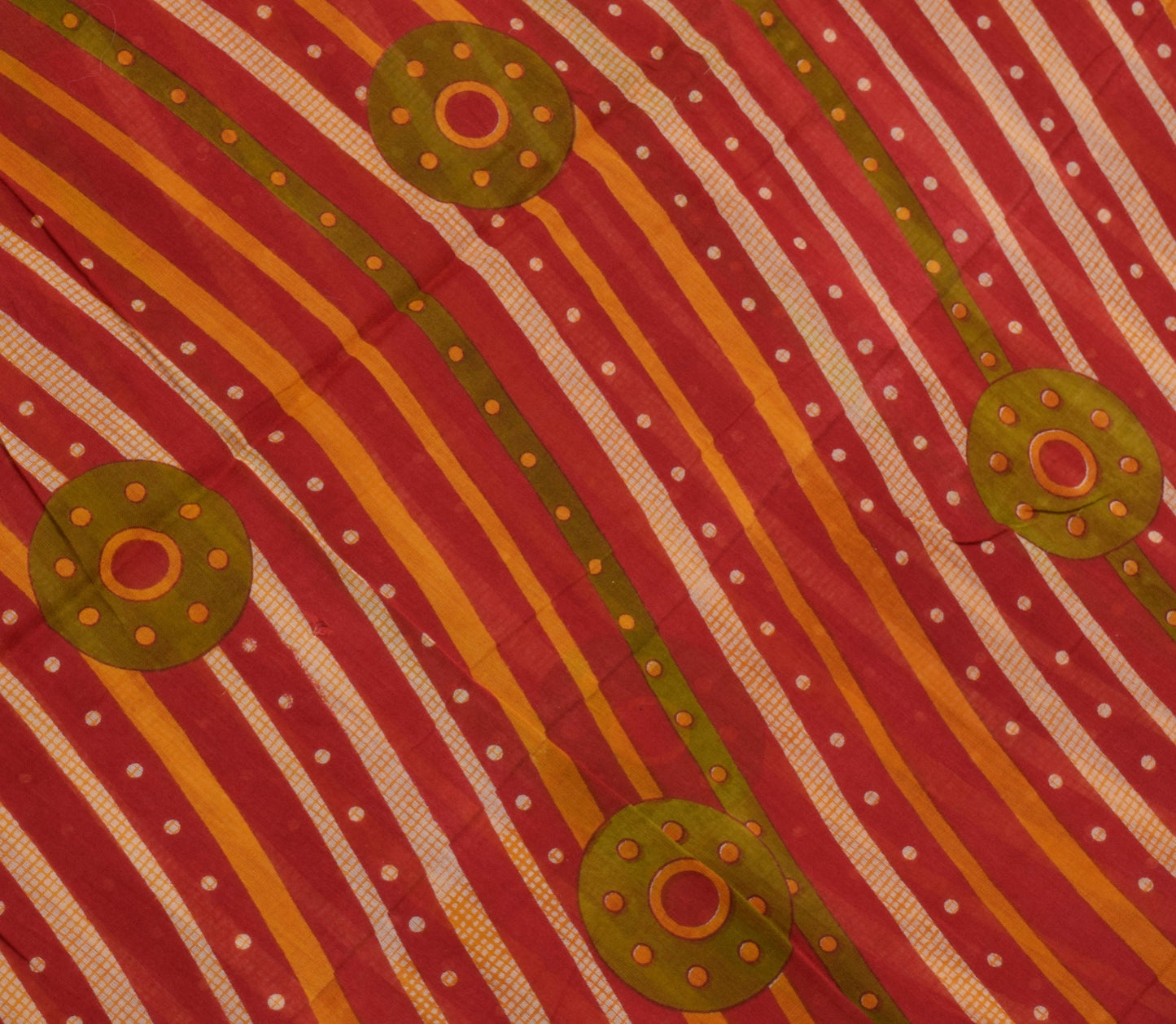 Sushila Vintage Red Daily Wear Saree 100% Pure Cotton Printed Soft Craft Fabric