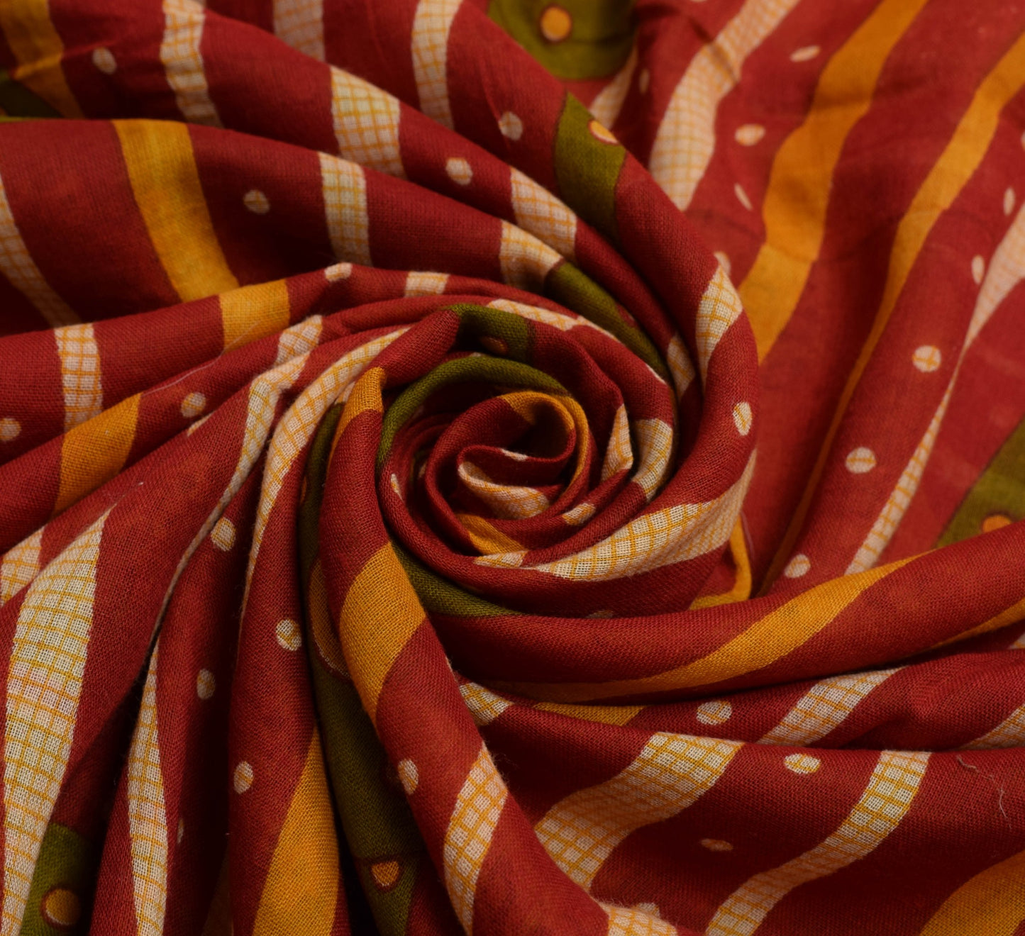 Sushila Vintage Red Daily Wear Saree 100% Pure Cotton Printed Soft Craft Fabric