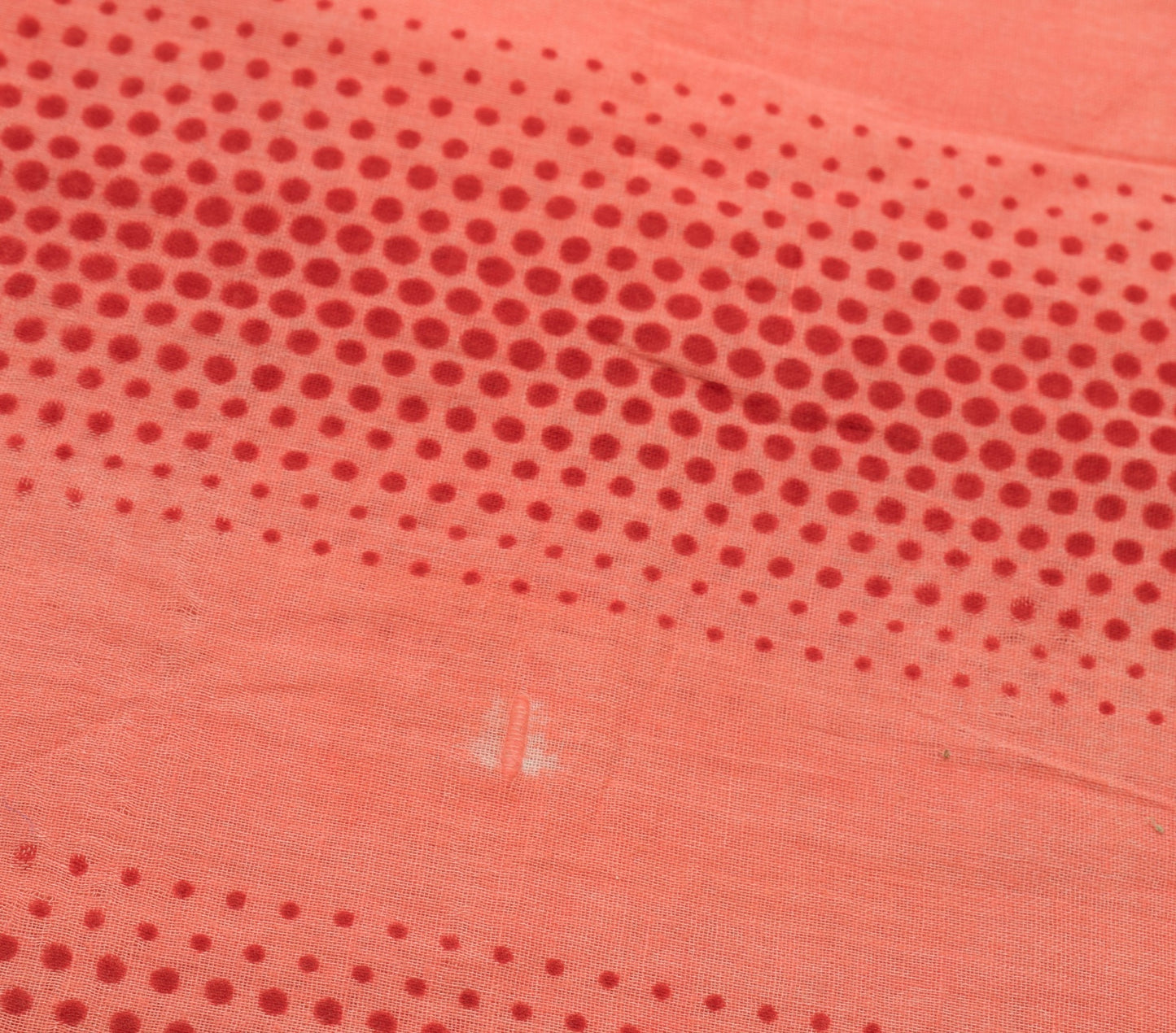 Sushila Vintage Pink Saree 100% Pure Cotton Printed Polka Dot Soft Craft Fabric