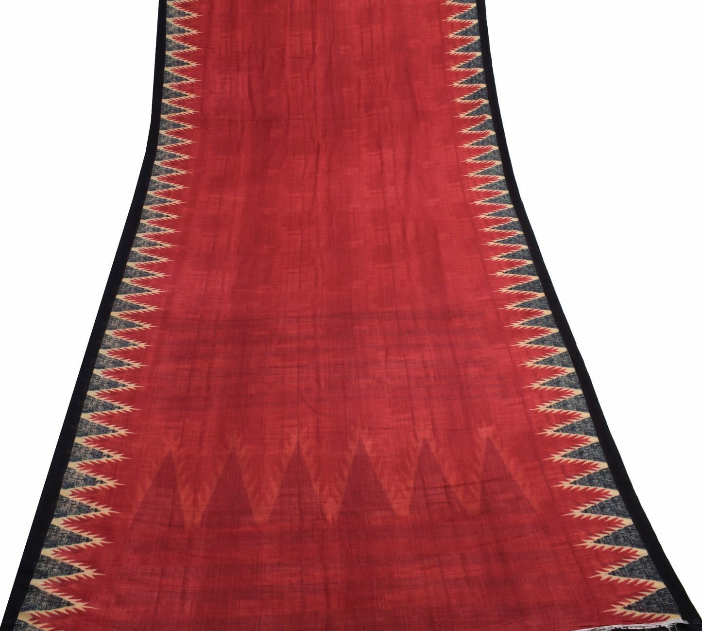 Sushila Vintage Maroon Saree 100% Pure Cotton Printed Soft Craft Indian  Fabric