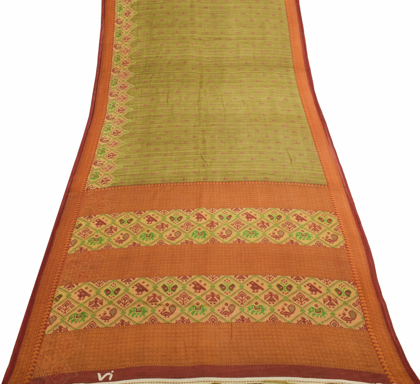 Sushila Vintage Floral Indian Women Saree 100% Pure Cotton Printed Craft Fabric