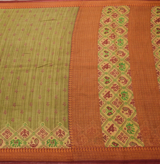 Sushila Vintage Floral Indian Women Saree 100% Pure Cotton Printed Craft Fabric