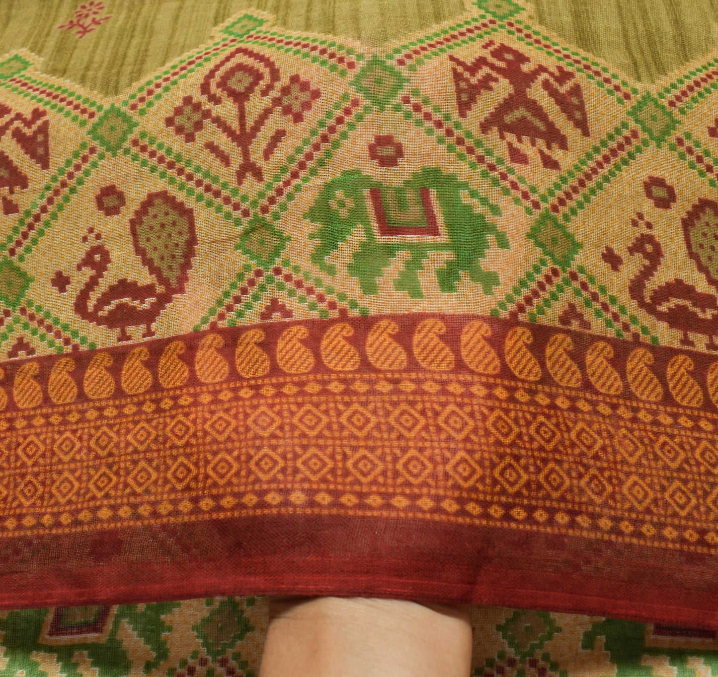 Sushila Vintage Floral Indian Women Saree 100% Pure Cotton Printed Craft Fabric