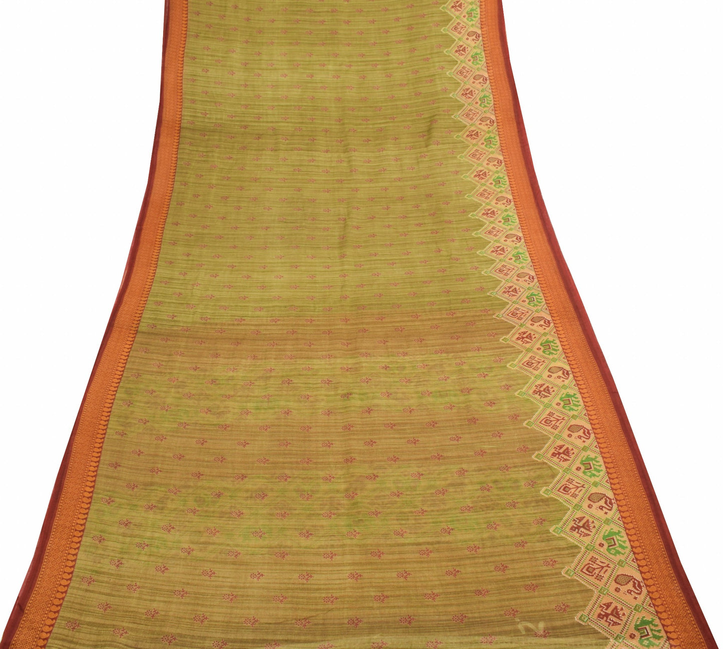 Sushila Vintage Floral Indian Women Saree 100% Pure Cotton Printed Craft Fabric